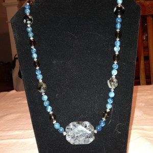 Handmade Apatite, Jasper & Crystal Qu Necklace